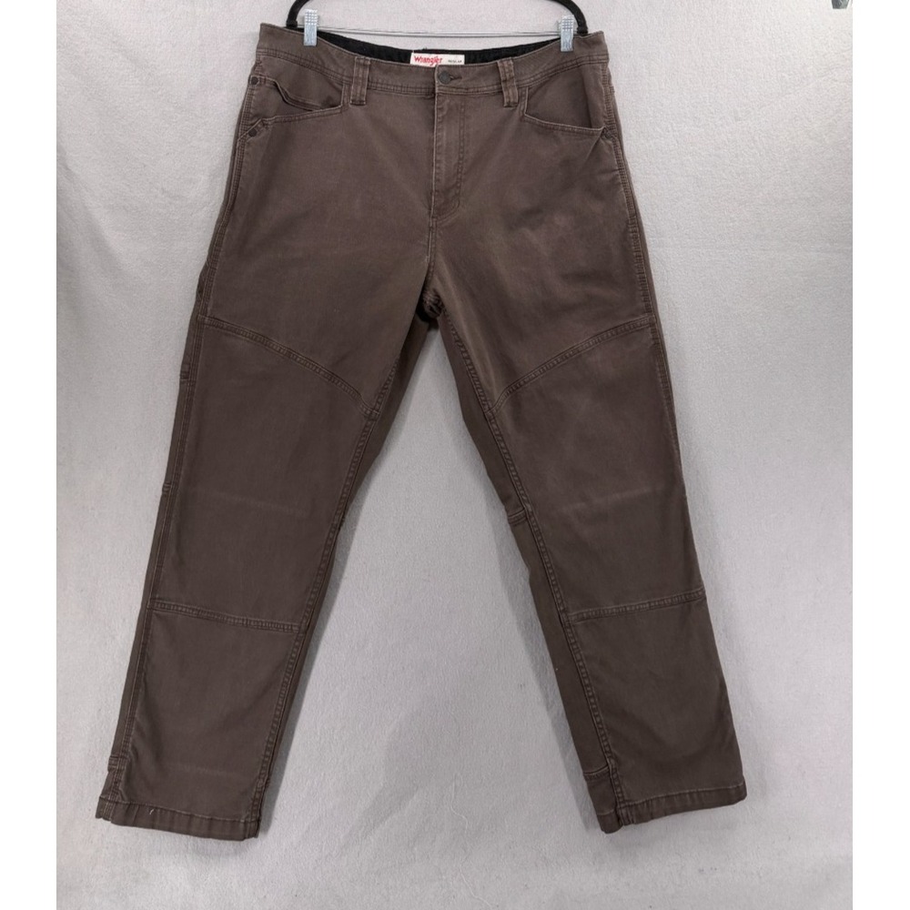 Wrangler ATG Pants Mens 40x30 Brown Utility Double Knee Rugged Reinforced Hiking